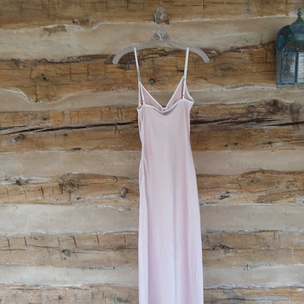 Princess Polly Pink V Neck Maxi Slip Dress Size 2 - Picture 5 of 9